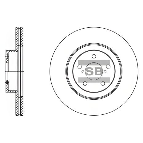Тормозной диск TOYOTA GT, SUBARU XV, HI-Q (SD4703)