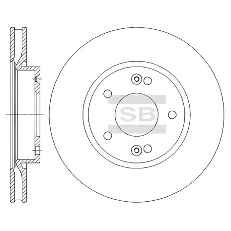 Тормозной диск для KIA SOUL и HYUNDAI i30, SANGSIN (HI-Q) (SD1074)