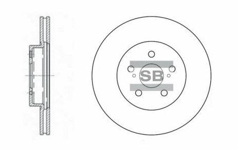 Диск тормозной TOYOTA передний Hi-Q (SD4001) 1 шт. (43512-02240) Диск тормозной TOYOTA передний Hi-Q (SD4001) 1 шт. (43512-02240)
