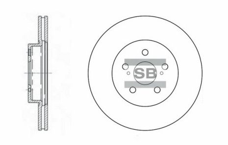Диск тормозной TOYOTA передний Hi-Q (SD4001) 1 шт. (43512-02240) Диск тормозной TOYOTA передний Hi-Q (SD4001) 1 шт. (43512-02240)