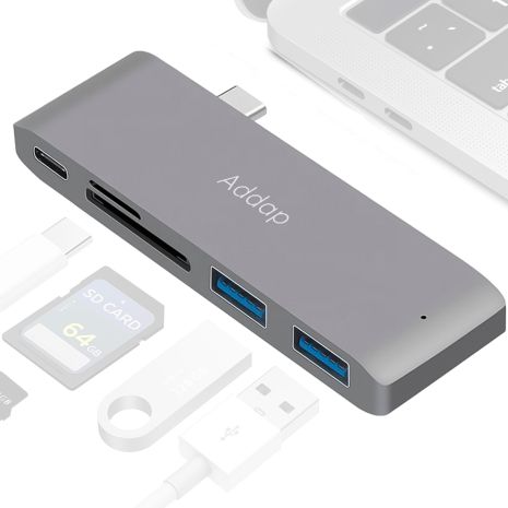 Мультифункціональний USB Type-C хаб Addap MH-07 | концентратор для для MacBook / для MacBook / ноутбука 5в1: USB 3,0 + SD + MicroSD + Type-C Мультифункціональний USB Type-C хаб Addap MH-07 | концентратор для для MacBook / для MacBook / ноутбука 5в1: USB 3,0 + SD + MicroSD + Type-C