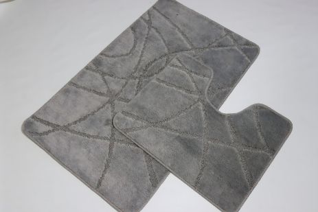 Набір килимків для ванни та туалета Vonaldi, світло-сірий 100*60 см та 50*60 см 10669 Набір килимків для ванни та туалета Vonaldi, світло-сірий 100*60 см та 50*60 см 10669