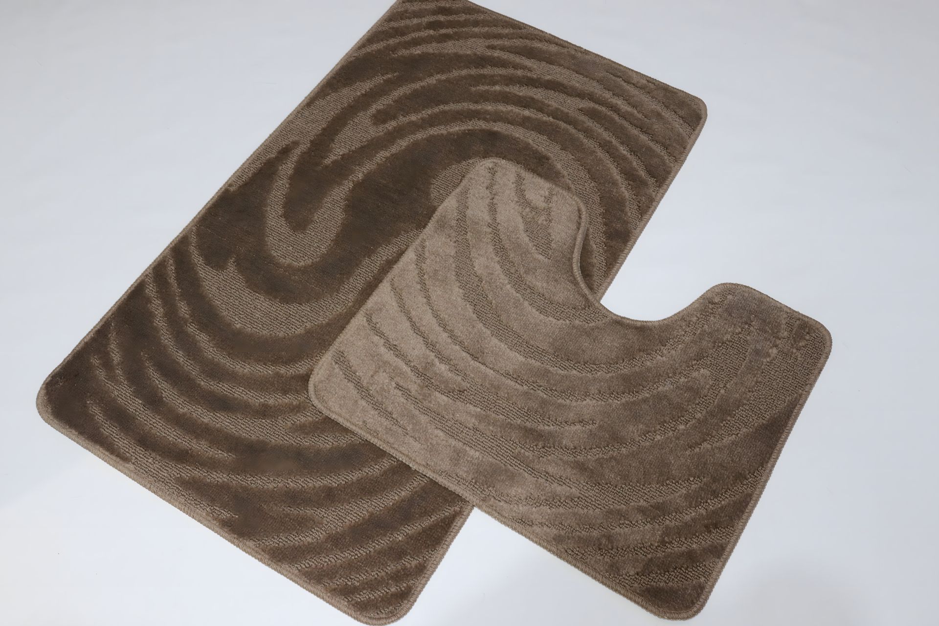 Комплект килимків для ванної кімнати та туалету Vonaldi 100*60 см і 50*60 см brown 01348 Комплект килимків для ванної кімнати та туалету Vonaldi 100*60 см і 50*60 см brown 01348