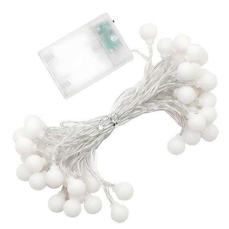 Світлодіодна гірлянда кульки теплого тону 3м (300см), 20 діодів на батарейках AAx3шт (не входять у комплект)