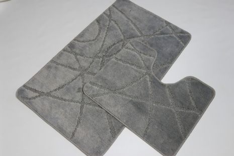 Vonaldi набір килимків у ванну та туалет 80*50 см та 40*50 см lightgrey 10669/s