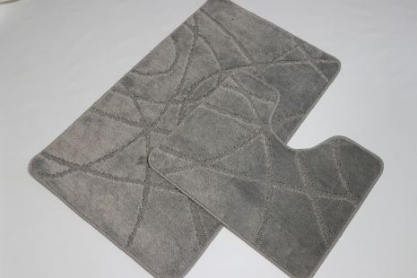 Набір килимків у ванну та туалет Vonaldi 80*50 см та 40*50 см lightgrey 10669/s Набір килимків у ванну та туалет Vonaldi 80*50 см та 40*50 см lightgrey 10669/s
