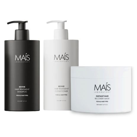 Набор Mais Revive Hair Treatment TRIO шампунь, кондиционер и маска для восстановления поврежденных волос 3х500 мл Набор Mais Revive Hair Treatment TRIO шампунь, кондиционер и маска для восстановления поврежденных волос 3х500 мл