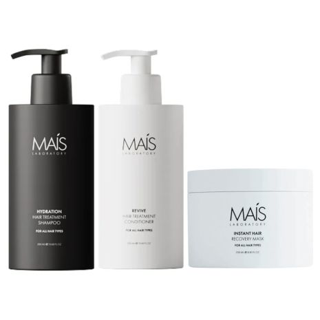 Набор Mais Hydration Hair Treatment TRIO шампунь, кондиционер и маска для увлажнения и восстановления волос 2х300+250 мл Набор Mais Hydration Hair Treatment TRIO шампунь, кондиционер и маска для увлажнения и восстановления волос 2х300+250 мл