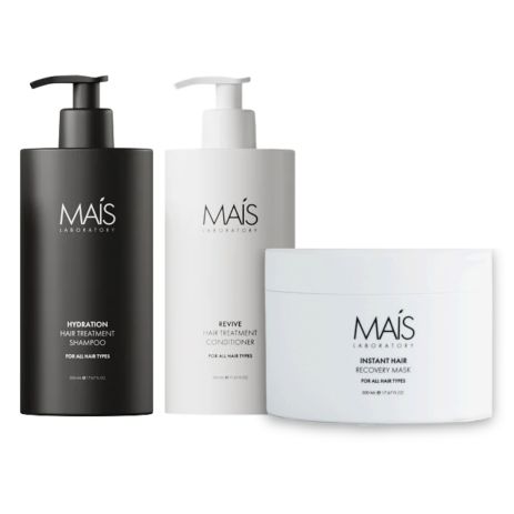 Набор Mais Hydration Hair Treatment TRIO шампунь, кондиционер и маска для увлажнения и восстановления волос 3х500 мл Набор Mais Hydration Hair Treatment TRIO шампунь, кондиционер и маска для увлажнения и восстановления волос 3х500 мл