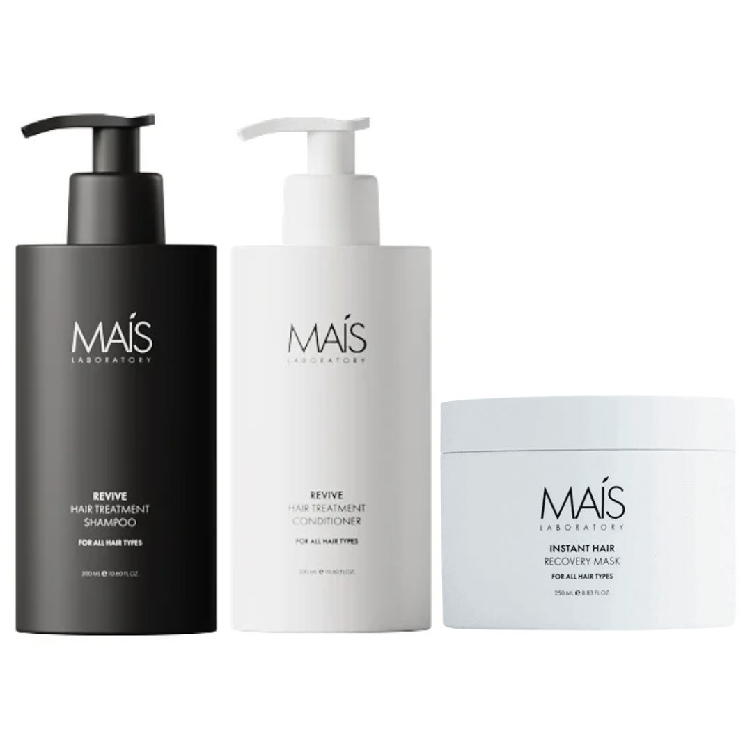 Набор Mais Revive Hair Treatment TRIO шампунь, кондиционер и маска для восстановления поврежденных волос 2х300+250 мл Набор Mais Revive Hair Treatment TRIO шампунь, кондиционер и маска для восстановления поврежденных волос 2х300+250 мл
