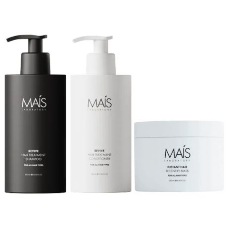Набор Mais Revive Hair Treatment TRIO шампунь, кондиционер и маска для восстановления поврежденных волос 2х300+250 мл Набор Mais Revive Hair Treatment TRIO шампунь, кондиционер и маска для восстановления поврежденных волос 2х300+250 мл