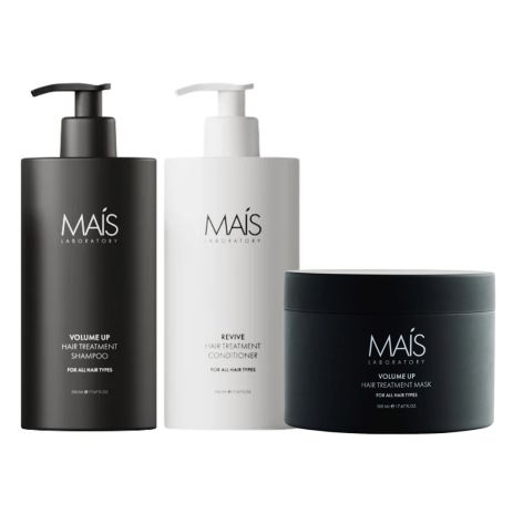 Набор Mais Volume UP Hair Treatment TRIO шампунь, кондиционер и маска для объема тонких волос 3х500 мл Набор Mais Volume UP Hair Treatment TRIO шампунь, кондиционер и маска для объема тонких волос 3х500 мл