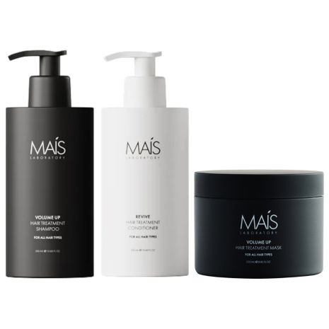 Набор Mais Volume UP Hair Treatment TRIO шампунь, кондиционер и маска для объема тонких волос 2х300+250 мл Набор Mais Volume UP Hair Treatment TRIO шампунь, кондиционер и маска для объема тонких волос 2х300+250 мл