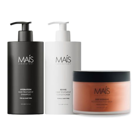 Набор Mais Hydration Hair Treatment TRIO шампунь, кондиционер и маска для увлажнения и реконструкции волос 3х500 мл Набор Mais Hydration Hair Treatment TRIO шампунь, кондиционер и маска для увлажнения и реконструкции волос 3х500 мл
