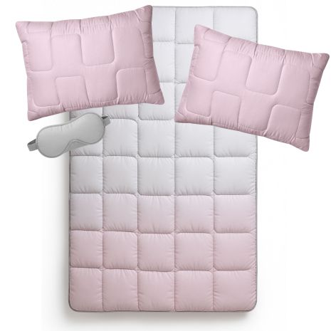 WomenTime спальний набір IDEIA — ковдра 200х220, подушки 2 шт, маска для сну, євро розмір, пудрово-сірий (8-36152*001) WomenTime спальний набір IDEIA — ковдра 200х220, подушки 2 шт, маска для сну, євро розмір, пудрово-сірий (8-36152*001)