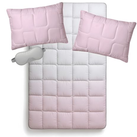 WomenTime спальний набір IDEIA — ковдра 200х220, подушки 2 шт, маска для сну, євро розмір, пудрово-сірий (8-36152*001) WomenTime спальний набір IDEIA — ковдра 200х220, подушки 2 шт, маска для сну, євро розмір, пудрово-сірий (8-36152*001)