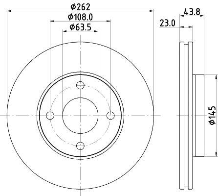 Диск тормозной FORD FIESTA, HELLA PAGID (8DD355126601) Диск тормозной FORD FIESTA, HELLA PAGID (8DD355126601)