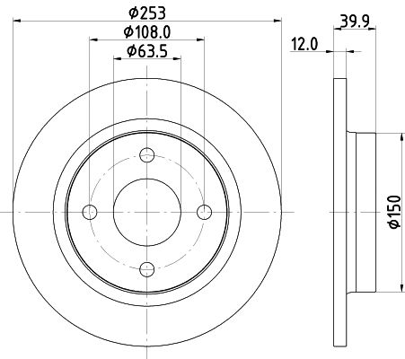 Диск гальмівний FORD FIESTA, HELLA PAGID (8DD355126611) Диск гальмівний FORD FIESTA, HELLA PAGID (8DD355126611)