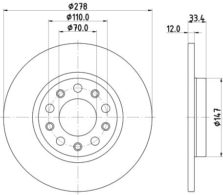 Диск тормозной CHRYSLER 200, JEEP (GAC, HELLA PAGID (8DD355133721) Диск тормозной CHRYSLER 200, JEEP (GAC, HELLA PAGID (8DD355133721)