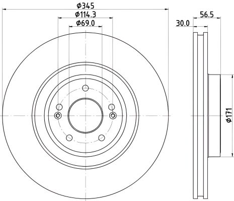 Гальмівний диск GENESIS G70, KIA STINGER, HELLA PAGID (8DD355132651) Гальмівний диск GENESIS G70, KIA STINGER, HELLA PAGID (8DD355132651)