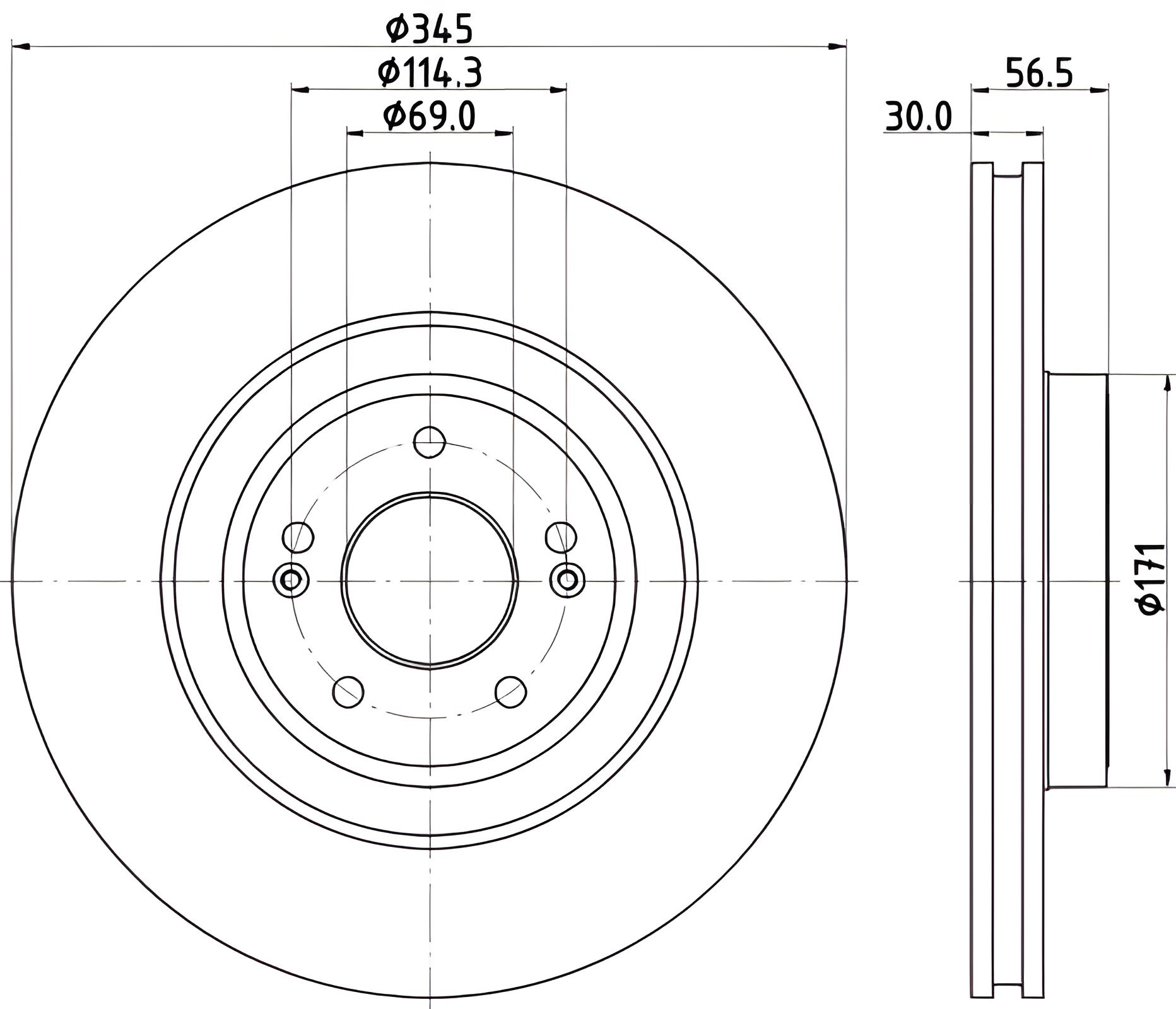 Гальмівний диск GENESIS G70, KIA STINGER, HELLA PAGID (8DD355132651) Гальмівний диск GENESIS G70, KIA STINGER, HELLA PAGID (8DD355132651)