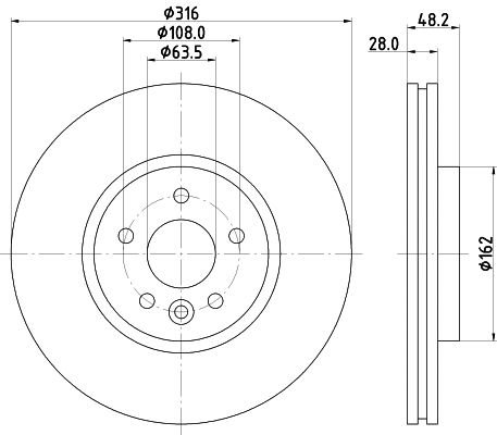 Диск тормозной JAGUAR XE, HELLA PAGID (8DD355131861) Диск тормозной JAGUAR XE, HELLA PAGID (8DD355131861)