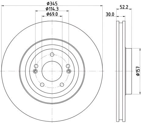 Гальмівний диск для HYUNDAI i30, HELLA PAGID (8DD355132681)