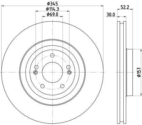 Диск тормозной HYUNDAI i30, HELLA PAGID (8DD355132681)