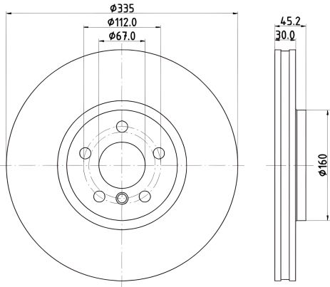 Диск гальмівний для BMW X1, MINI MINI від HELLA PAGID (8DD355133111)