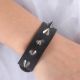 Браслет кожаный черный с шипами шипы в стиле панк