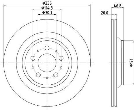 Диск тормозной TESLA MODEL, HELLA PAGID (8DD355134951)