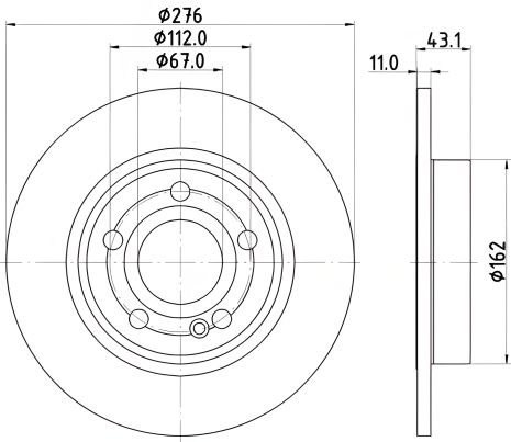 Гальмівний диск MERCEDES-BENZ CLA, HELLA PAGID (8DD355133061) Гальмівний диск MERCEDES-BENZ CLA, HELLA PAGID (8DD355133061)