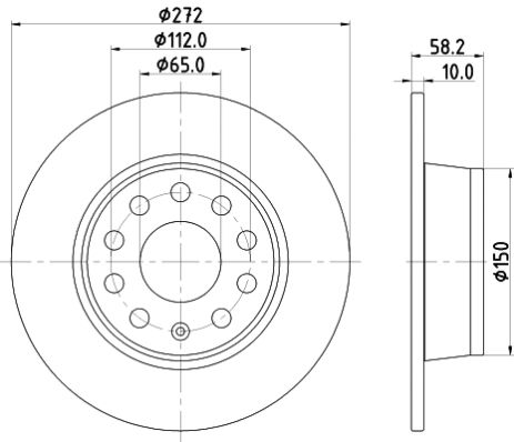 Диск тормозной SKODA (SVW), AUDI Q2, HELLA PAGID (8DD355131811)