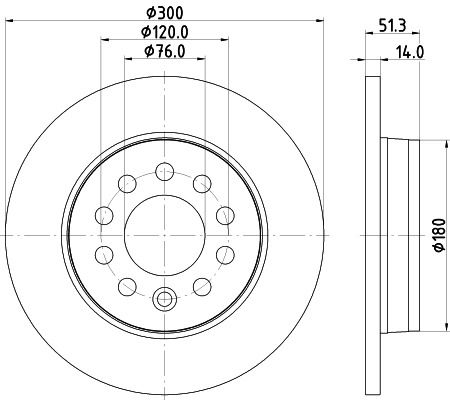 Диск тормозной VW MULTIVAN, HELLA PAGID (8DD355135021)