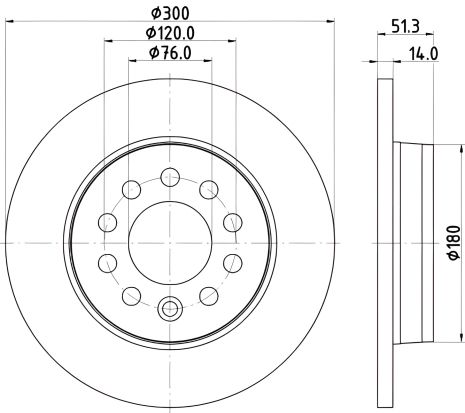 Гальмівний диск для VW MULTIVAN, HELLA PAGID (8DD355135021) Гальмівний диск для VW MULTIVAN, HELLA PAGID (8DD355135021)