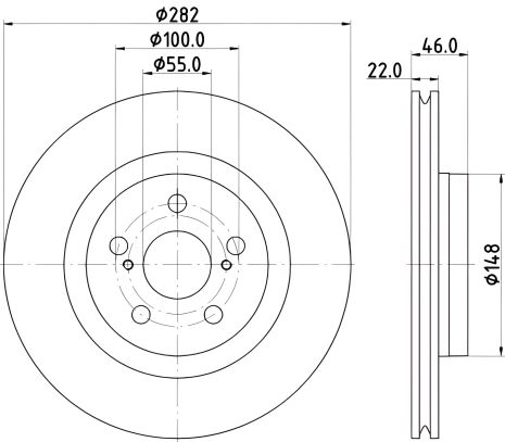 Гальмівний диск для MAZDA 2, TOYOTA YARIS, HELLA PAGID (8DD355134381)