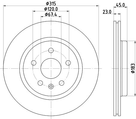 Диск тормозной OPEL INSIGNIA, HELLA PAGID (8DD355132751)