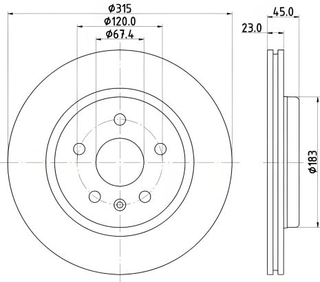 Тормозной диск OPEL INSIGNIA, HELLA PAGID (8DD355132751)