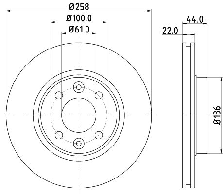 Диск тормозной LADA XRAY, RENAULT LOGAN, HELLA PAGID (8DD355129621)