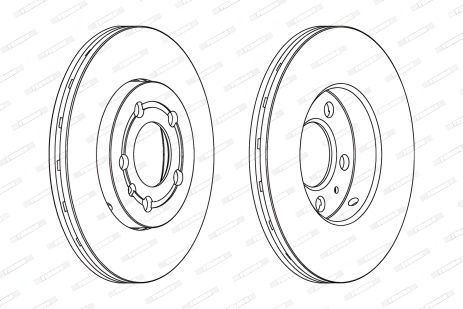 Передний тормозной диск для Fabia II/Octavia, FERODO (DDF927), 2 шт. (1J0615301L)