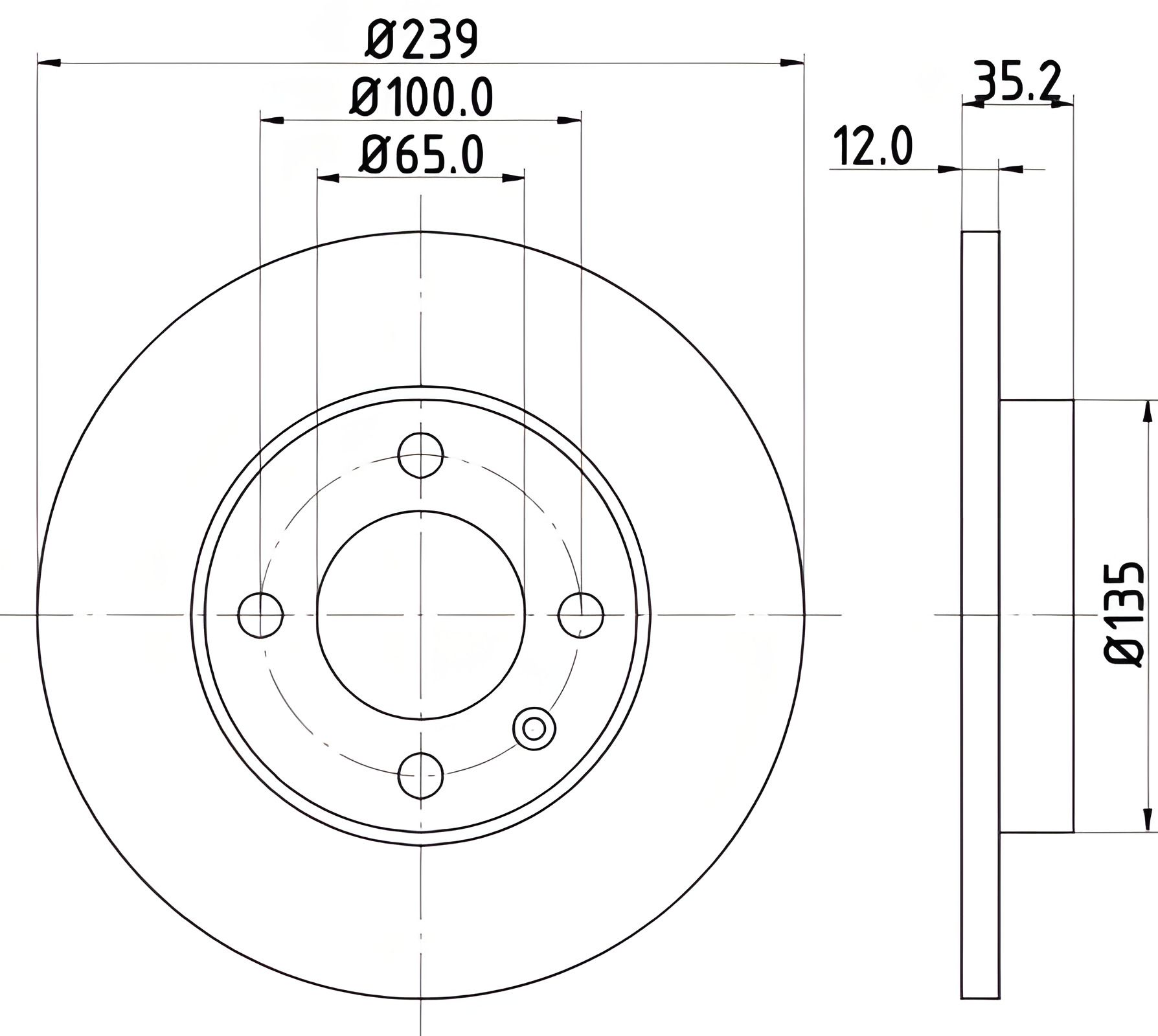 Гальмівний диск для VW (SVW, FAW), HELLA PAGID (8DD355100131) Гальмівний диск для VW (SVW, FAW), HELLA PAGID (8DD355100131)