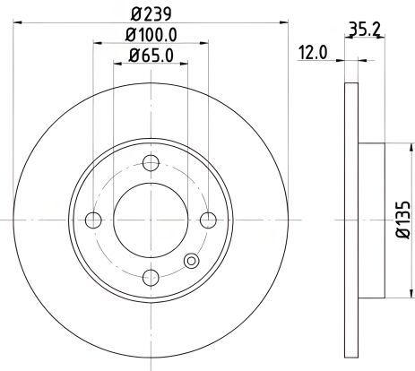Гальмівний диск для VW (SVW, FAW), HELLA PAGID (8DD355100131) Гальмівний диск для VW (SVW, FAW), HELLA PAGID (8DD355100131)