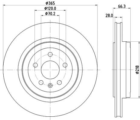 Диск гальмівний TESLA MODEL, HELLA PAGID (8DD355132901)