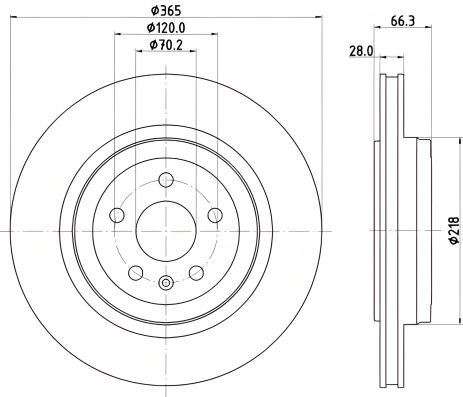Гальмівний диск для TESLA MODEL, від HELLA PAGID (8DD355132901)