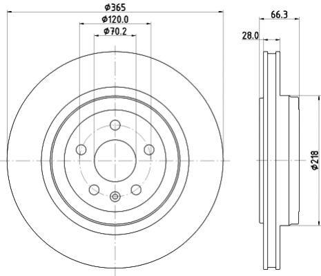 Диск тормозной TESLA MODEL, HELLA PAGID (8DD355132901)