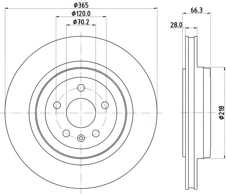 Тормозной диск для TESLA MODEL, HELLA PAGID (8DD355132901)