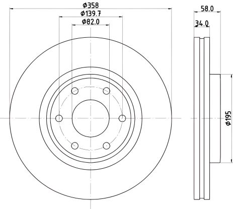 Тормозной диск для NISSAN PATROL, HELLA PAGID (8DD355132441)