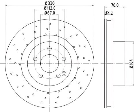 Гальмівний диск для MERCEDES-BENZ S-CLASS, HELLA PAGID (8DD355106851)