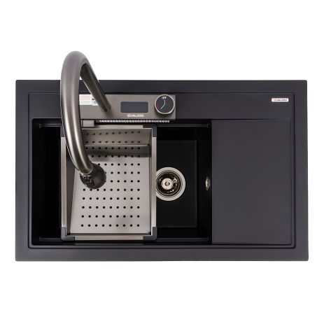 Гранітна мийка VALESO ATRUM 7950 матова Чорна елегантність