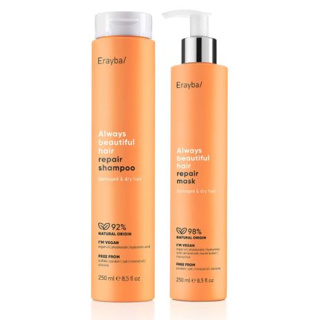 Набір Erayba ABH Repair DUO шампунь і маска для пошкодженого та сухого волосся 2х250 мл Набір Erayba ABH Repair DUO шампунь і маска для пошкодженого та сухого волосся 2х250 мл